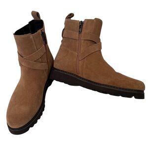 DONALD PLINER Tan Suede Ankle Boots Size 6.5